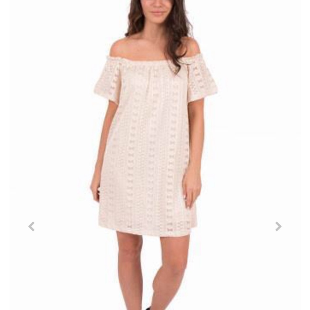 NWT Dress Up off the shoulder cream dress